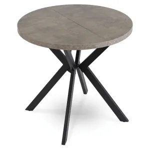JAKS Okrúhly rozkladací stôl 80 - 160 cm betón čierny Dorian