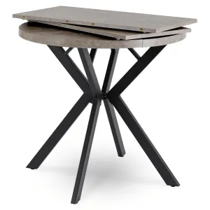 JAKS Okrúhly rozkladací stôl 80 - 160 cm betón čierny Dorian