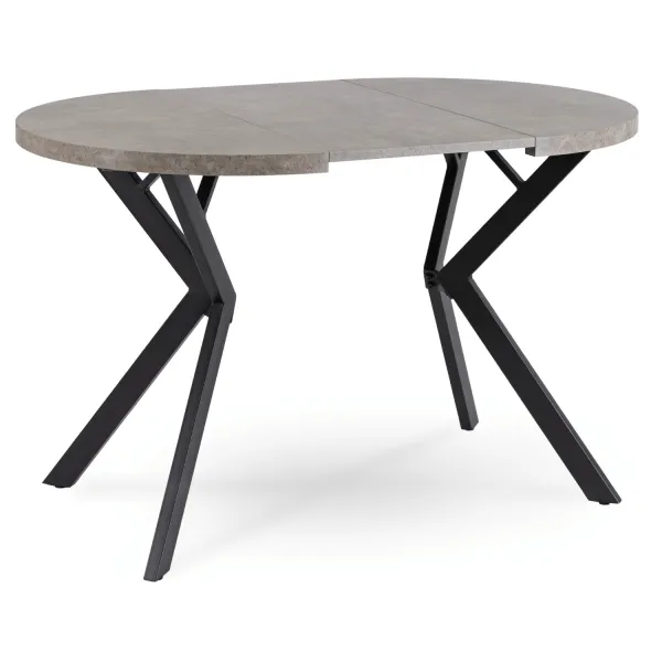 JAKS Okrúhly rozkladací stôl 80 - 160 cm betón čierny Dorian
