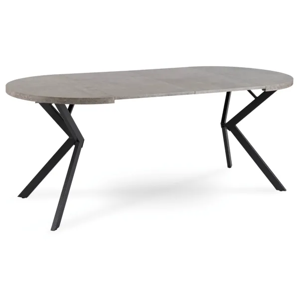 JAKS Okrúhly rozkladací stôl 80 - 160 cm betón čierny Dorian