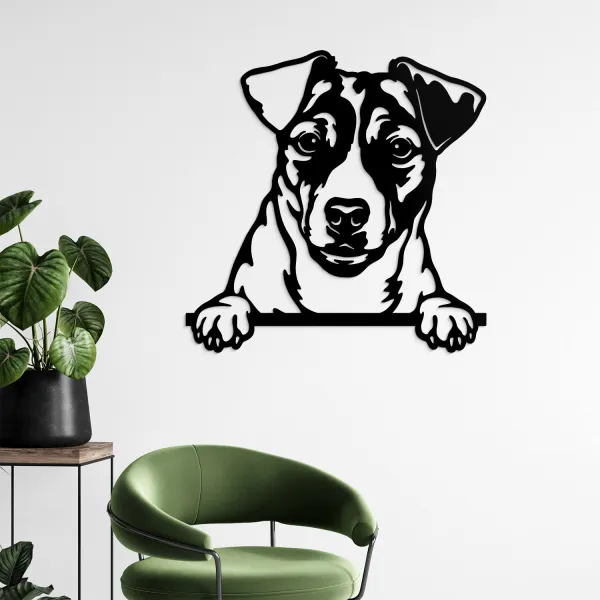 Vyrezávaný 3D obraz z dreva - Jack Russell