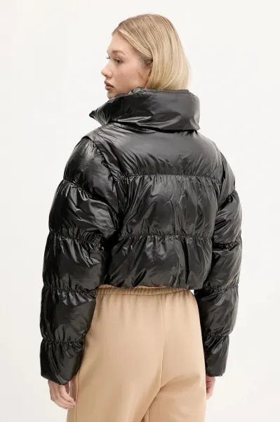 adidas Essentials Glossy 2-in-1 Cropped Jacket "Black" (JX2988)