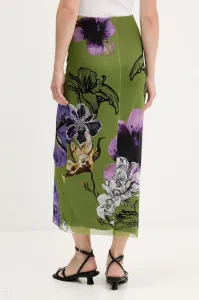 Sukňa Desigual TULLEFLOWERS zelená farba, maxi, rovný strih, 25WWFK03