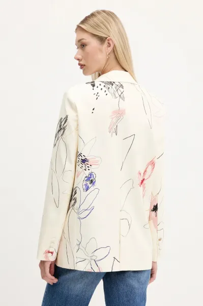 Sako Desigual ARTY béžová farba, jednoradové, vzorované, 25WWEW21