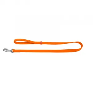 Ploché kožené vodítko oranžovej farby 122cm, šírka: 9 mm