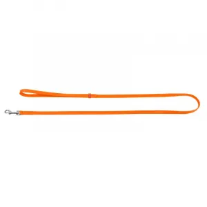 Ploché kožené vodítko oranžovej farby 122cm, šírka: 9 mm