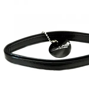 Lesklé čierne kožené vodítko 122cm, šírka: 18 mm