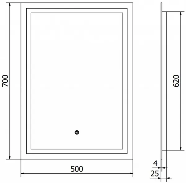 MEXEN - Miko zrkadlo s osvetlením 50 x 70, LED 600 9819-050-070-611-00