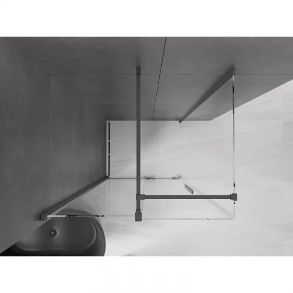 MEXEN/S - Velár sprchovací kút 90 x 70, transparent, grafit kartáčovaná 871-090-070-01-66