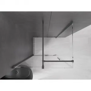 MEXEN/S - Velár sprchovací kút 90 x 70, transparent, grafit kartáčovaná 871-090-070-01-66
