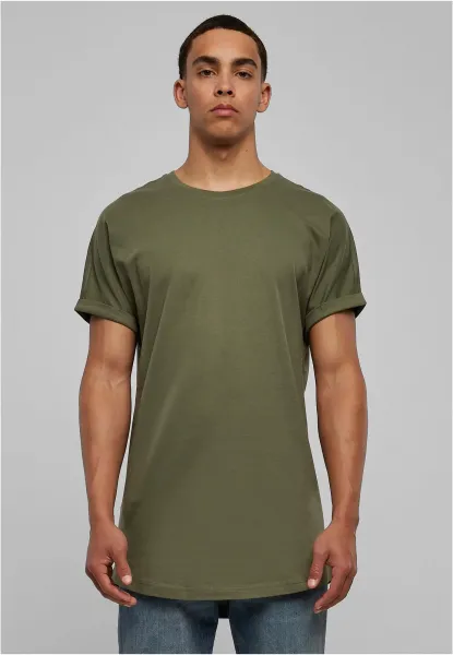 Olive T-shirt with a long shape