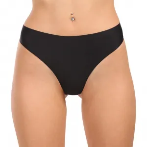 6PACK dámske tangá Gaubert bezšvová čierná (GBTW-954) S/M