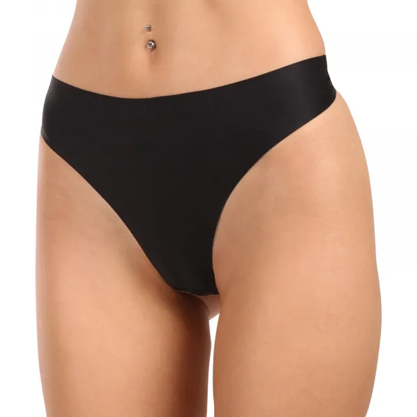 6PACK dámske tangá Gaubert bezšvová čierná (GBTW-954) S/M