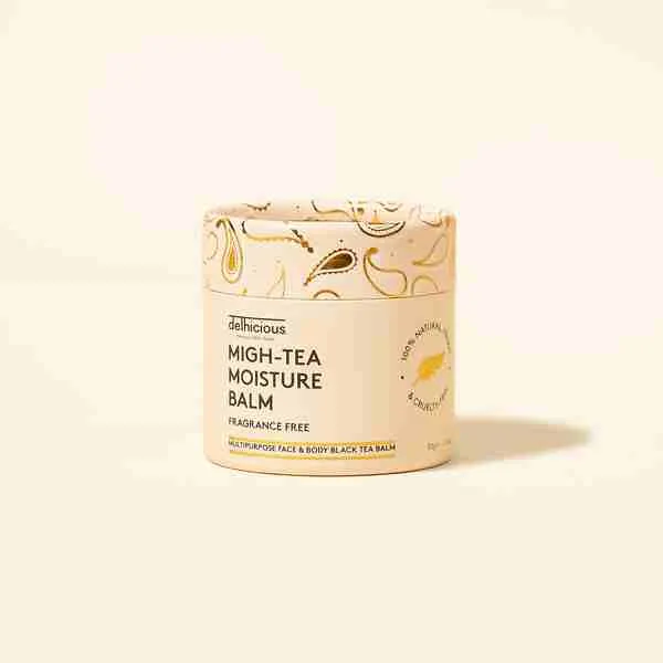delhicious MIGH-TEA MOISTURE BALM multifunkčný balzam pre veľmi suchú a citlivú pleť bez parfumácie 50 g