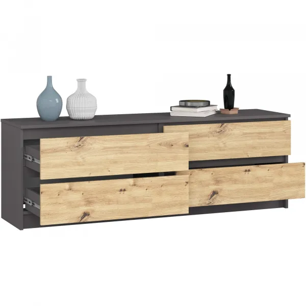 Ak furniture Komoda Kuba 160 cm grafit/dub artisan