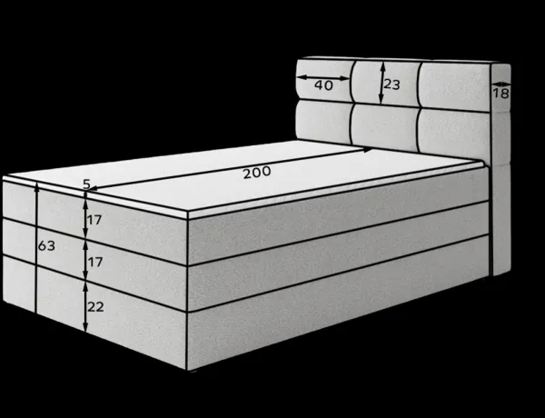 ArtElta Jednolôžková posteľ KASPED Boxspring | 120 x 200 cm Farba: Royal 01