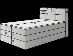 ArtElta Jednolôžková posteľ KASPED Boxspring | 120 x 200 cm Farba: Royal 01