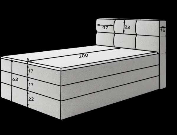 ArtElta Jednolôžková posteľ KASPED Boxspring | 140 x 200 cm Farba: Royal 01
