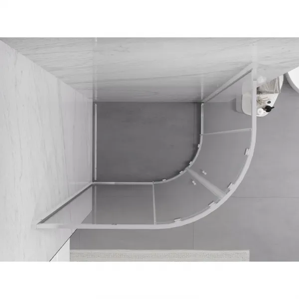 MEXEN/S - Exo štvrťkruhový asymetrický posuvný sprchovací kút 100 x 80, transparent, chróm 8132-100-080-01-00