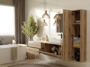 TP Living Závesná kúpeľňová skrinka Ryfo 31 cm dub evoke