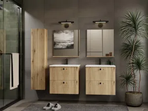 TP Living Kúpeľňové zrkadlo s poličkou Voke 60 cm dub evoke