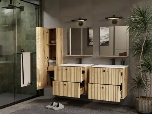 TP Living Kúpeľňové zrkadlo s poličkou Voke 60 cm dub evoke