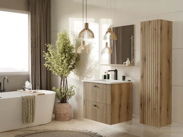 TP Living Kúpeľňové zrkadlo s poličkou Voke 60 cm dub evoke