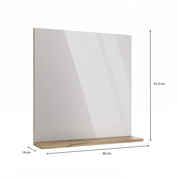 TP Living Kúpeľňové zrkadlo s poličkou Voke 60 cm dub evoke