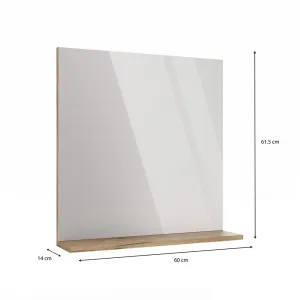 TP Living Kúpeľňové zrkadlo s poličkou Voke 60 cm dub evoke