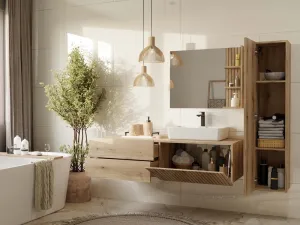 TP Living Závesná kúpeľňová skrinka Ryfo 31 cm dub evoke
