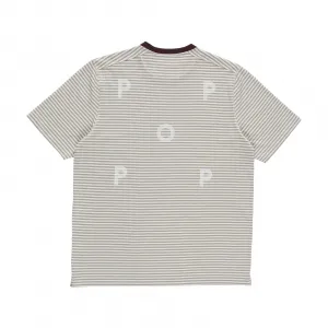 Pop Trading Company Striped Logo T-Shirt "Quarry" (POPAW25-02-007)