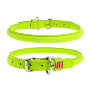 Wou Dog obojok kožený okrúhly zelený 6 mm/33 cm