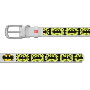 Kožený obojok Batman DC COMICS biely, Obvod krku: 29-38 cm, širka: 20 mm