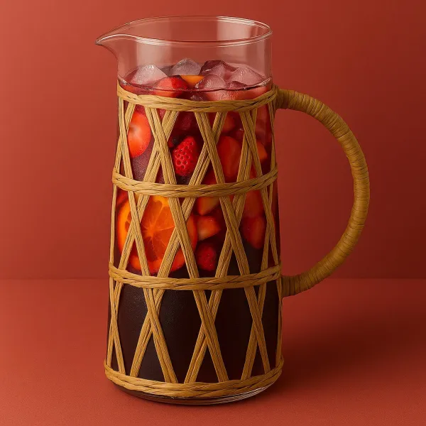 Mondex Skleněný džbánek s opletením BOHO 1,1 L transparentní