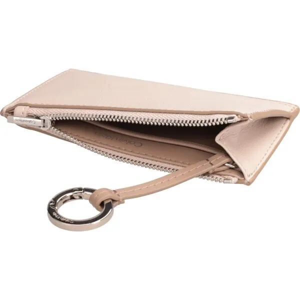 Calvin Klein FOIL LOGO TOP ZIP CARDCASE Dámska peňaženka, lososová, veľkosť
