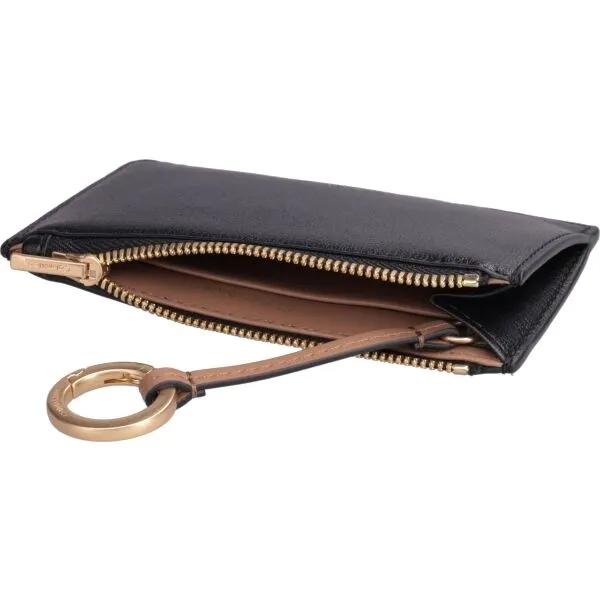 Calvin Klein FOIL LOGO TOP ZIP CARDCASE Dámska peňaženka, čierna, veľkosť