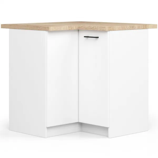 Ak furniture Kuchyňská rohová linka Olivie 3 m prosklená bílá/dub sonoma