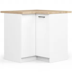 Ak furniture Kuchyňská rohová linka Olivie 3 m prosklená bílá/dub sonoma