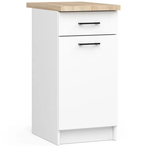 Ak furniture Kuchyňská rohová linka Olivie 3 m prosklená bílá/dub sonoma