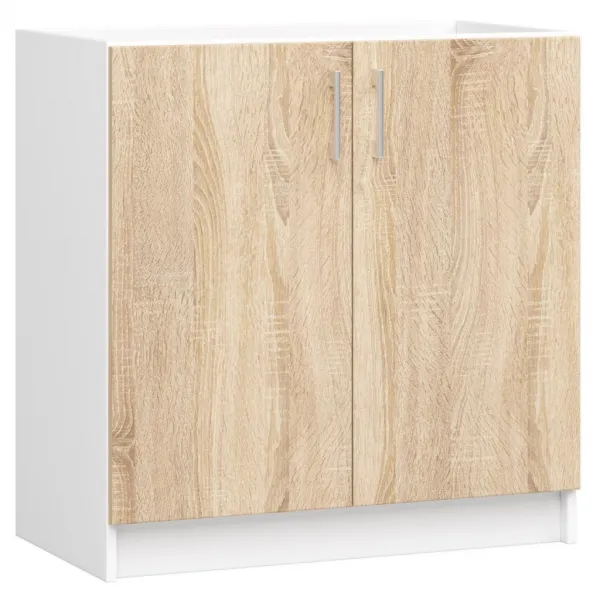 Ak furniture Kuchyňská linka Lima 240 cm prosklená bílá/dub sonoma