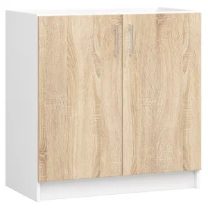 Ak furniture Kuchyňská linka Lima 240 cm prosklená bílá/dub sonoma