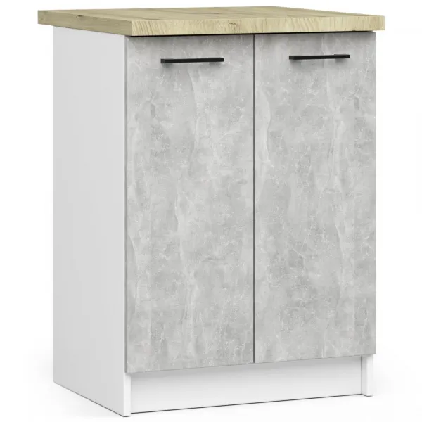 Ak furniture Kuchyňská linka Olivie 2,4 m prosklená beton