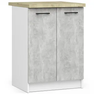 Ak furniture Kuchyňská linka Olivie 2,4 m prosklená beton