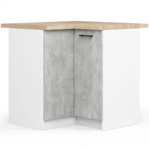 Ak furniture Kuchyňská rohová linka Olivie 3 m prosklená beton/dub sonoma