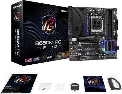 ASRock MB Sc AM5 B650M PG Riptide, AMD B650, 4xDDR5, 1xDP, 1xHDMI, mATX