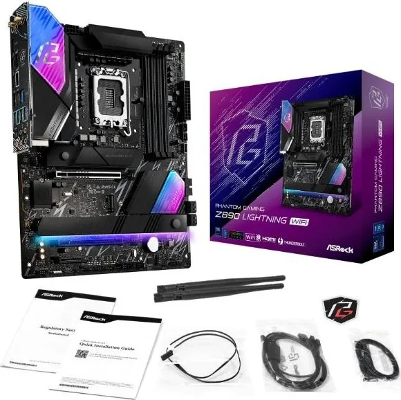 ASRock MB Sc LGA1851 Z890 LIGHTNING WIFI, Intel Z890, 4xDDR5, 1xHDMI, 2xThunderbolt, WI-FI
