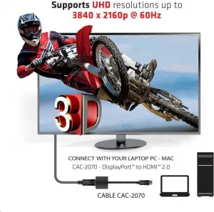 Club 3D Club3D Active DisplayPort adaptér 1.2 na HDMI 2.0 4K60Hz UHD, 20 cm