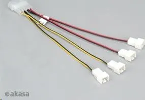 AKASA redukcia kábla Molex na 4x 3-pinový konektor ventilátora