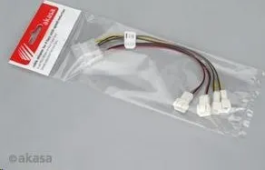 AKASA redukcia kábla Molex na 4x 3-pinový konektor ventilátora