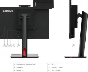 LENOVO LCD TIO 22 Gen5 - 21.5",IPS,mat,16:9,1920x1080 touch,178/178,4/6/16ms,250cd/m2,1000:1,DP,USB,VESA,Pivot,repro,cam
